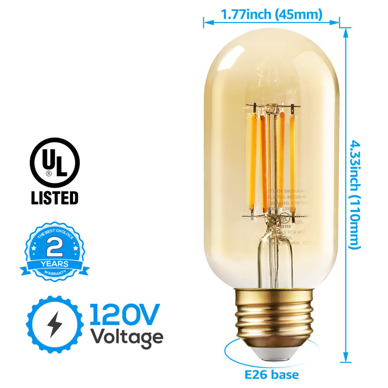 TORCHSTAR LED Dimmable Light Bulb 4.5W 25W Eqv. 2200K Amber